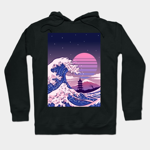 Kanagawa wave Hoodie by erdesign